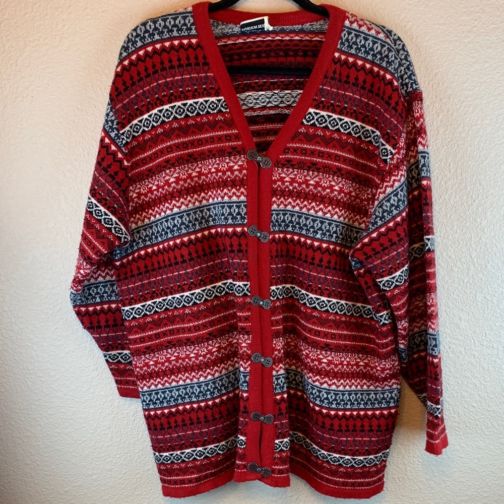 Fashion Bug women’s cardigan sz XXL holiday Christmas Scandinavian 90s vintage